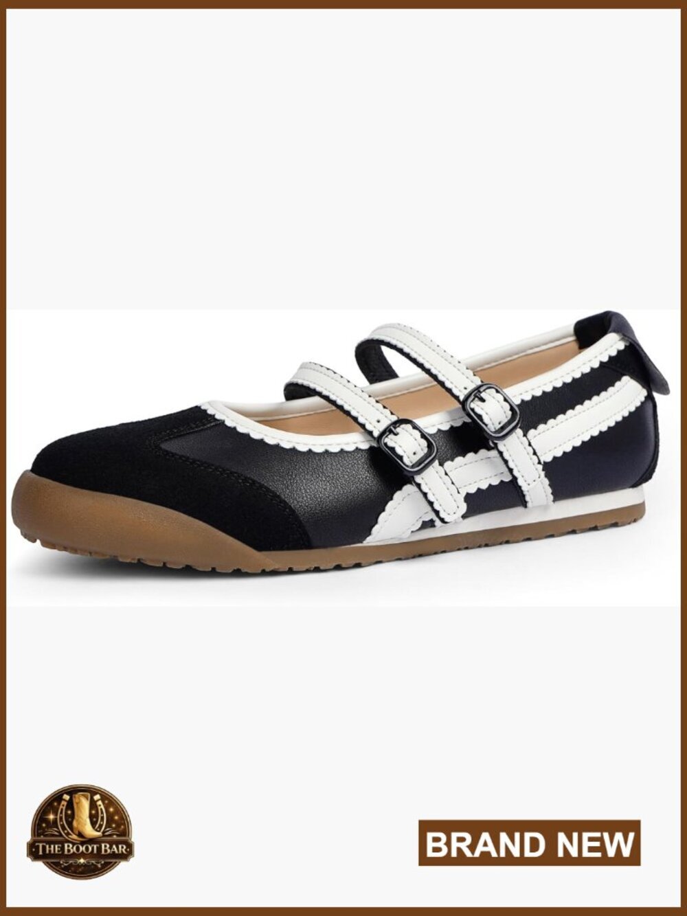 Women's Fashion Sneakers Mary Jane Shoes Comfortable Flat Two Strap